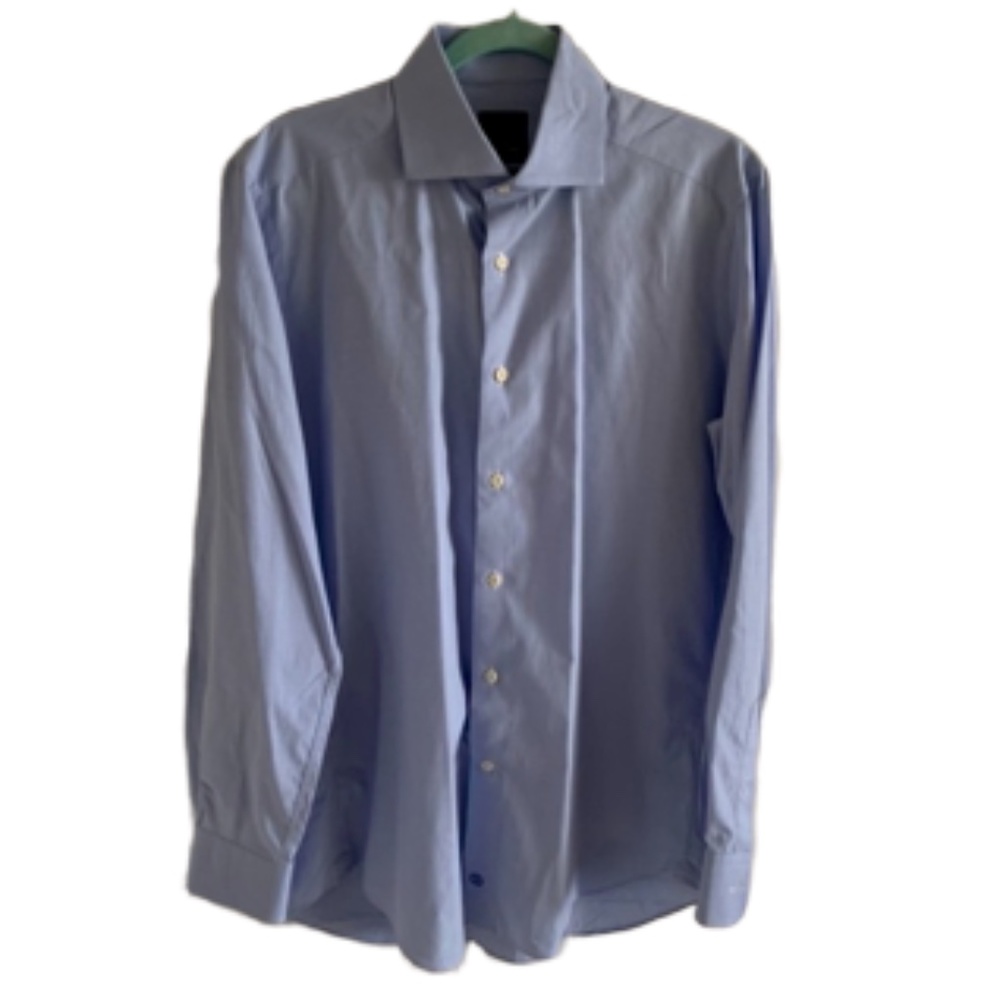 David Donahue Men's Blue Button Down Dress Shirt